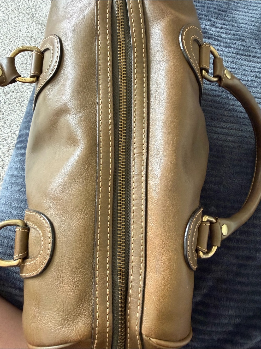 Banana Republic Classic Brown Leather Satchel Handbag - Picture 16 of 16